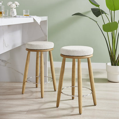 Deandre Boucle Backless Swivel Counter Stool