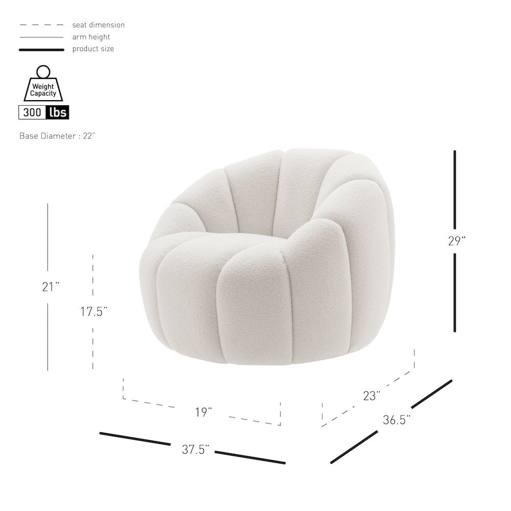 Callista Boucle Swivel Accent Chair