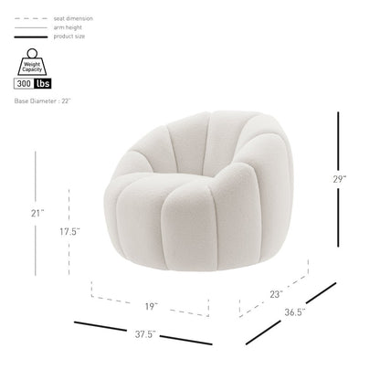 Callista Boucle Swivel Accent Chair