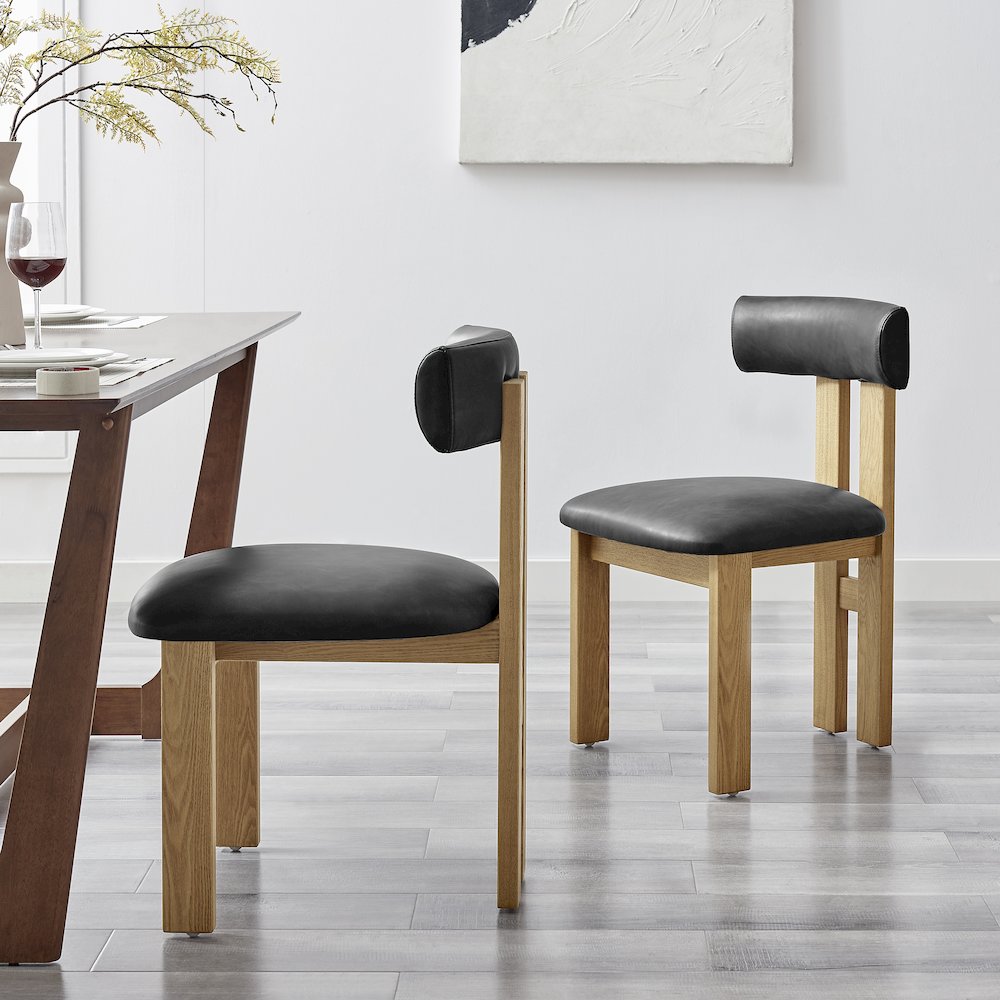 Hailey Faux Leather Dining Side Chair, (Set of 2)