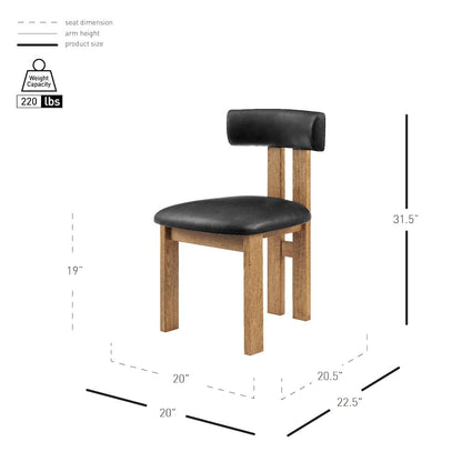 Hailey Faux Leather Dining Side Chair, (Set of 2)