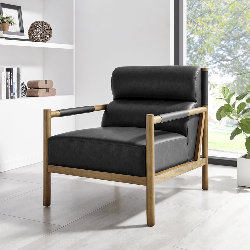 Olsen Faux Leather Accent Arm Chair