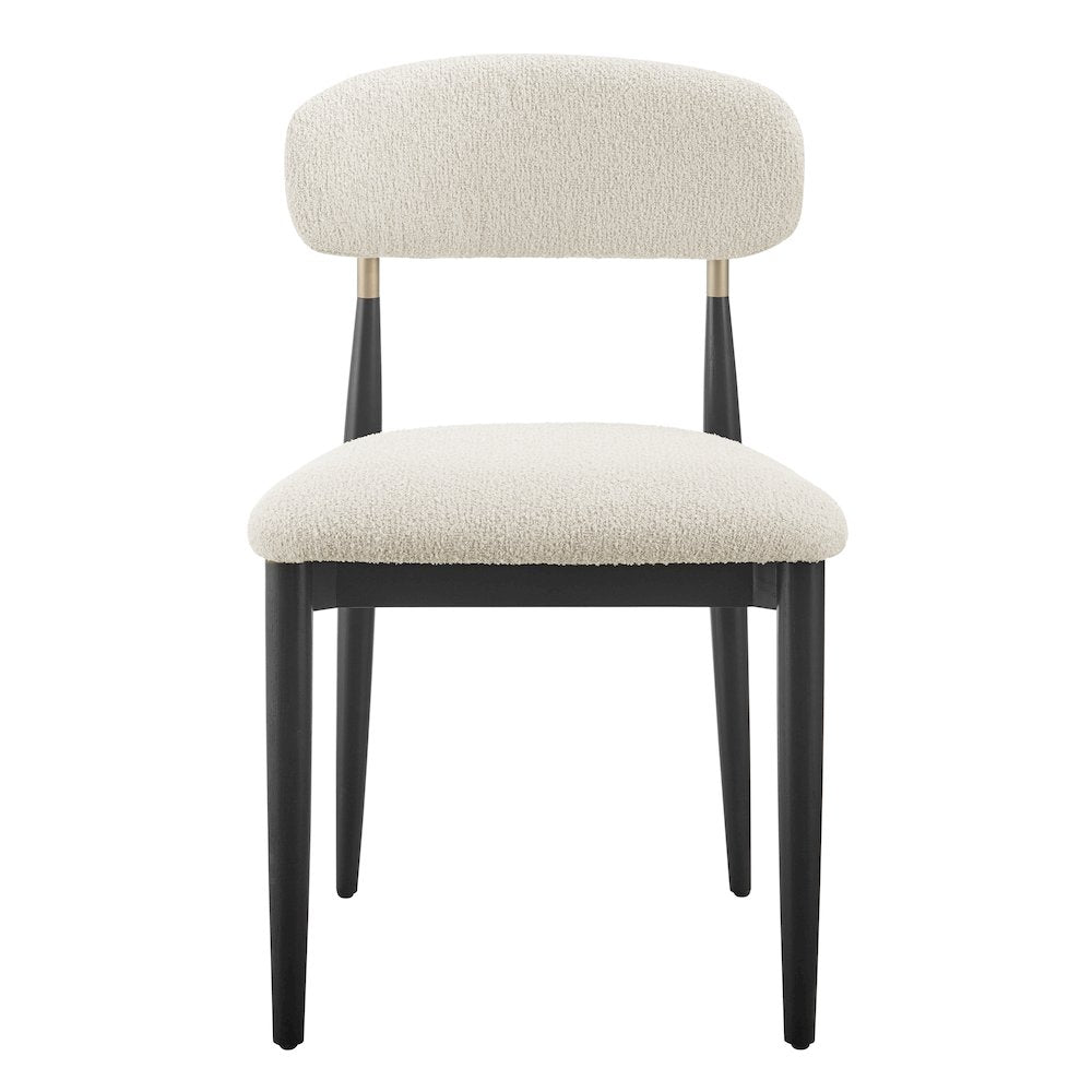 Verna Boucle Dining Side Chair Black Frame, (Set of 2)