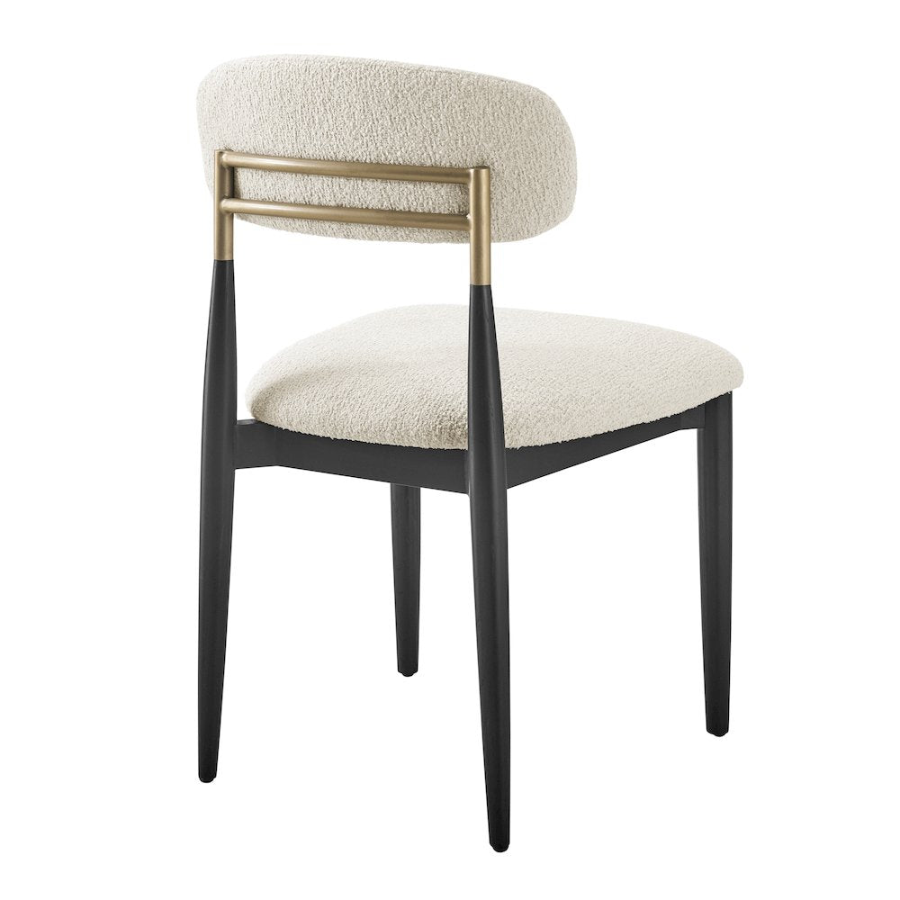 Verna Boucle Dining Side Chair Black Frame, (Set of 2)