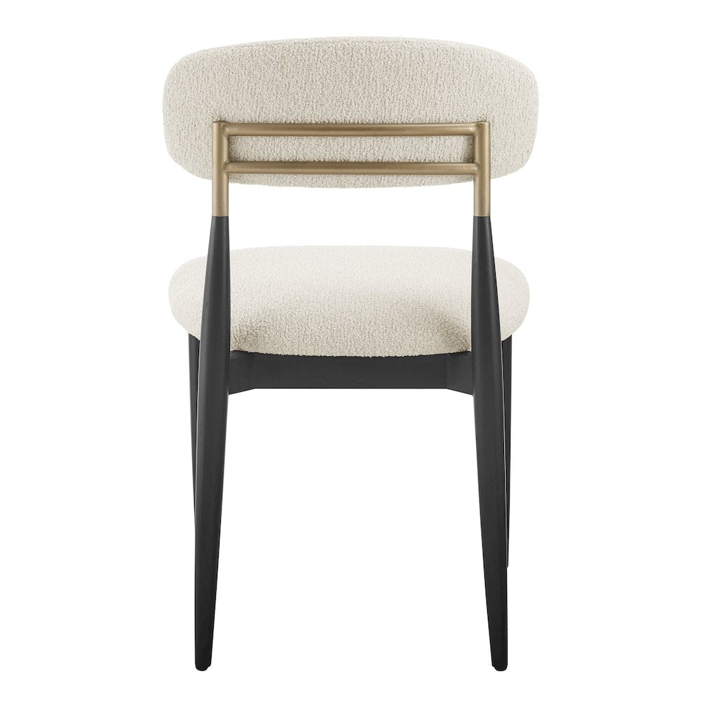Verna Boucle Dining Side Chair Black Frame, (Set of 2)
