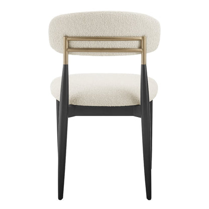Verna Boucle Dining Side Chair Black Frame, (Set of 2)