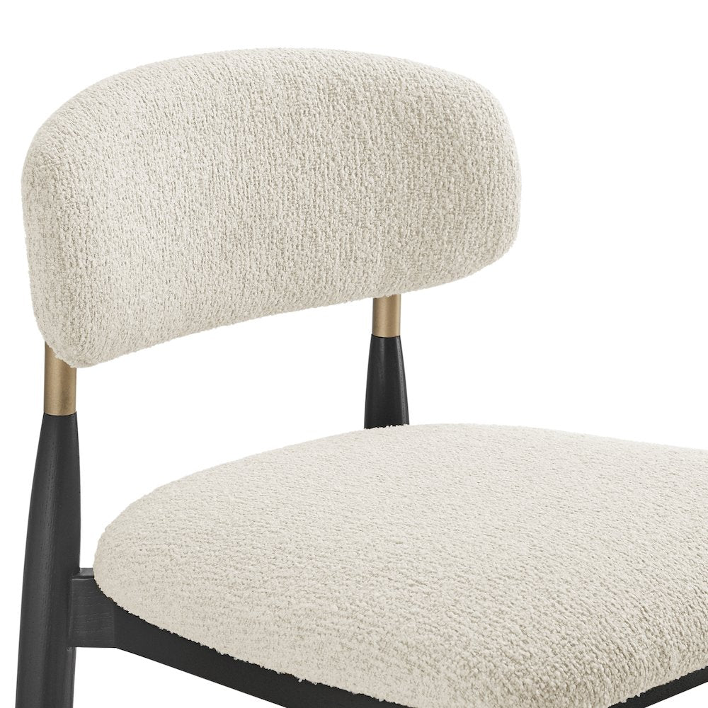 Verna Boucle Dining Side Chair Black Frame, (Set of 2)