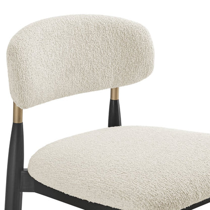 Verna Boucle Dining Side Chair Black Frame, (Set of 2)