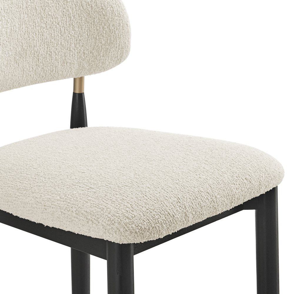 Verna Boucle Dining Side Chair Black Frame, (Set of 2)
