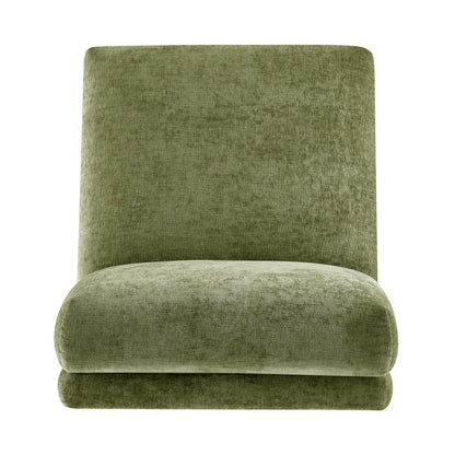 Zenda Chenille Swivel Accent Chair w/ Wooden Base