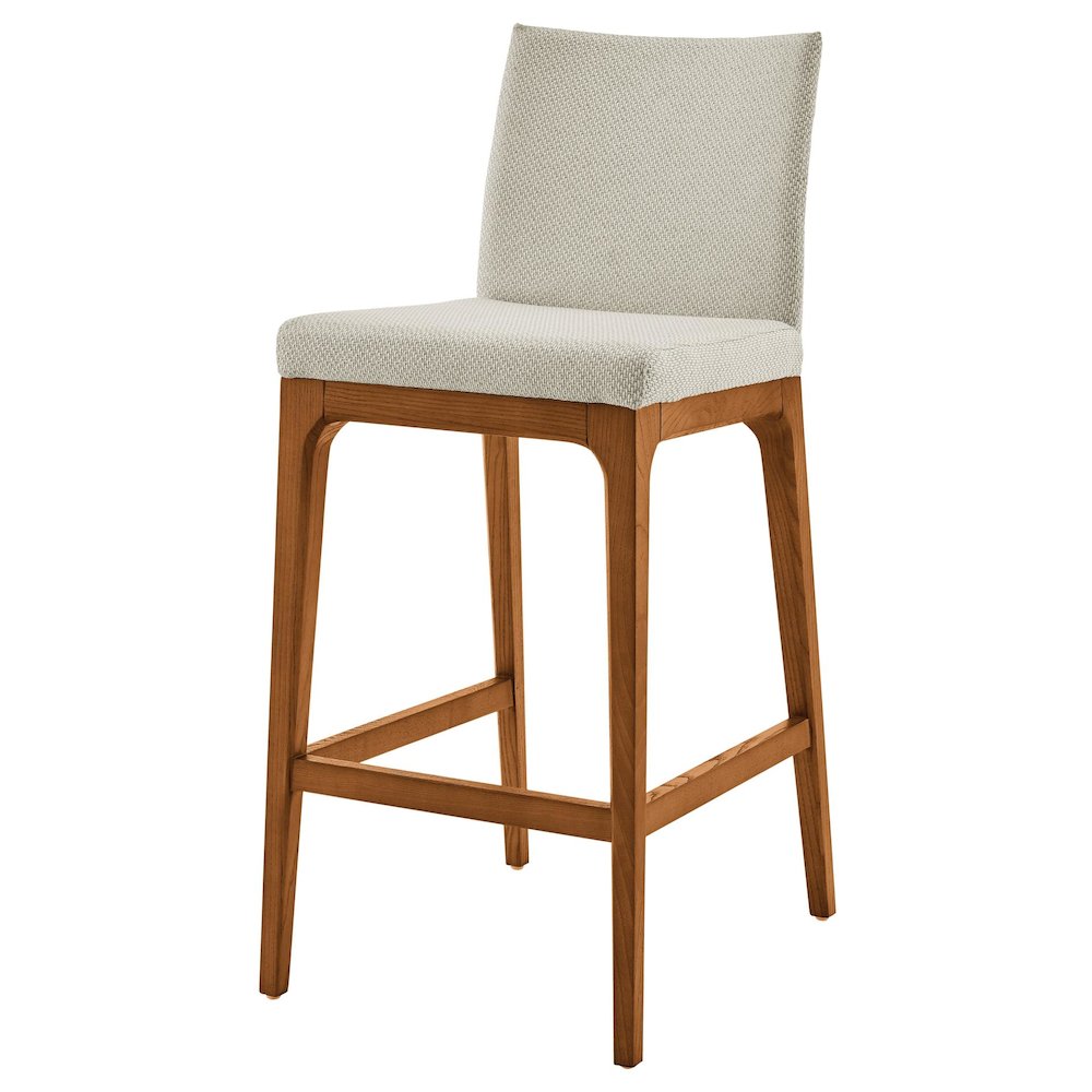 Devon Fabric Counter Stool Walnut Legs, (Set of 2)