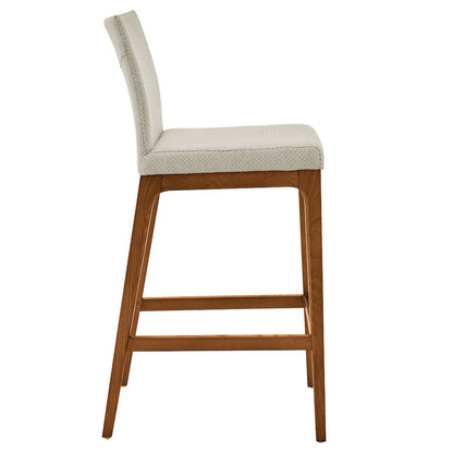 Devon Fabric Counter Stool Walnut Legs, (Set of 2)