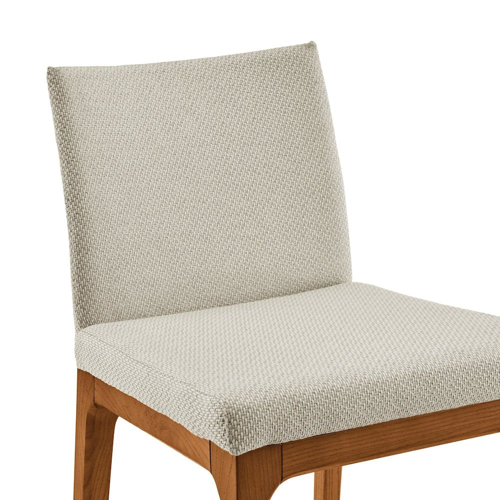 Devon Fabric Counter Stool Walnut Legs, (Set of 2)