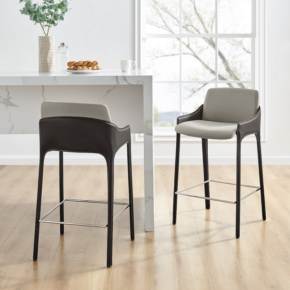 Stella Faux Leather Counter Stool, (Set of 2)