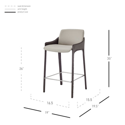 Stella Faux Leather Counter Stool, (Set of 2)