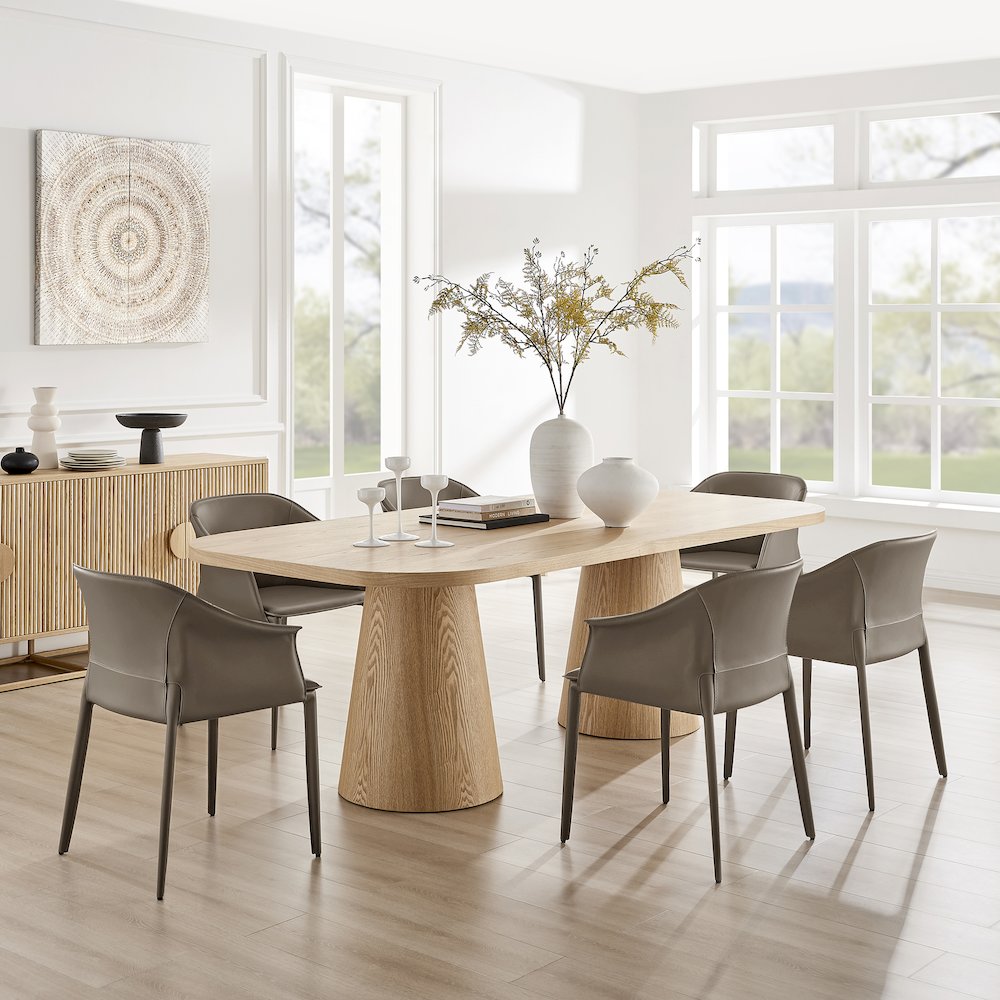 Callie Recycled Leather Dining Arm Chair