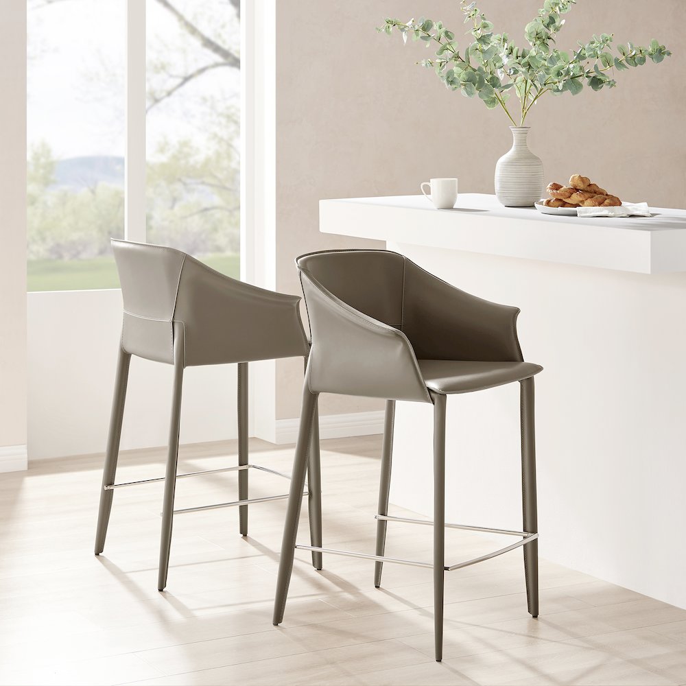 Callie Recycled Leather Counter Stool