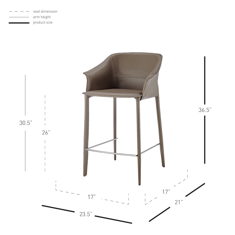 Callie Recycled Leather Counter Stool