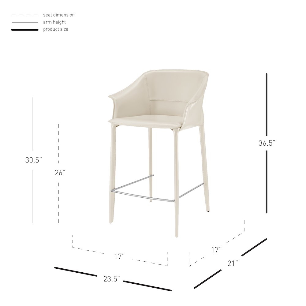Callie Recycled Leather Counter Stool
