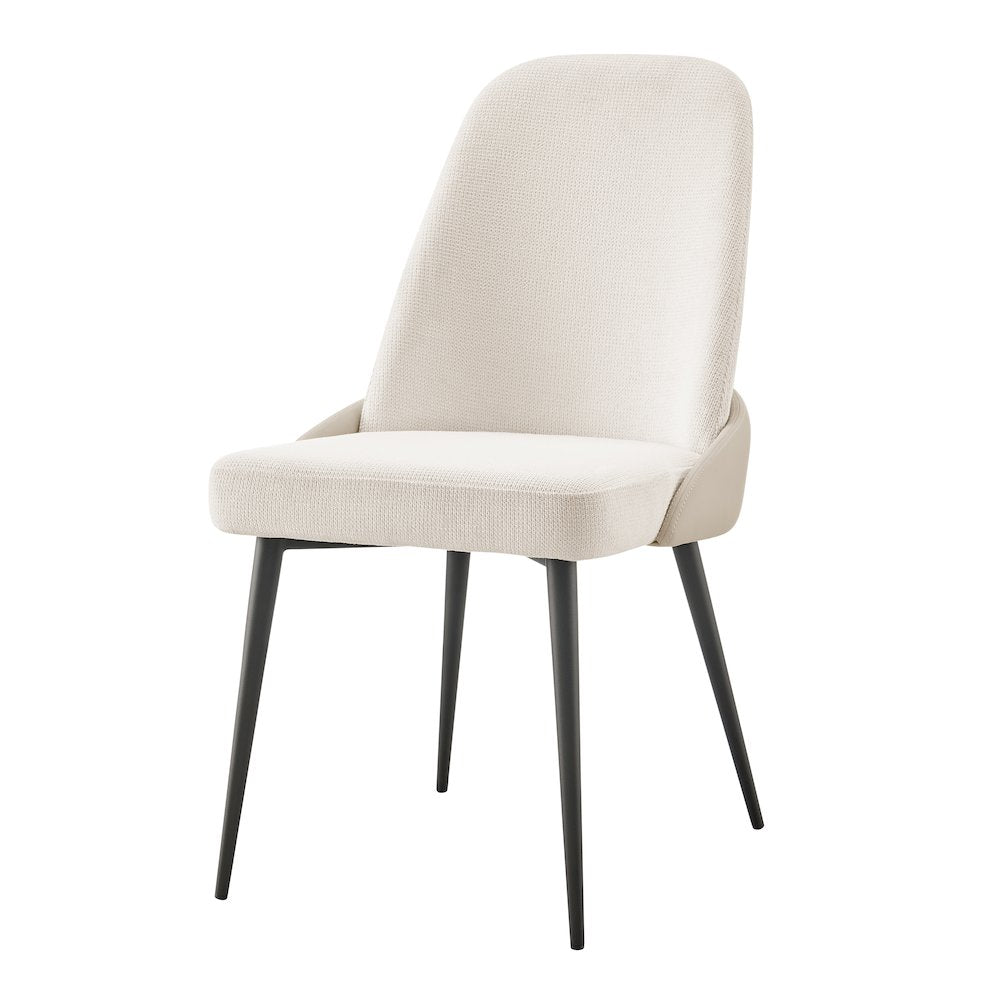 Elodie Linen/Faux Leather Dining Side Chair, (Set of 2)