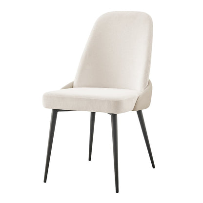 Elodie Linen/Faux Leather Dining Side Chair, (Set of 2)