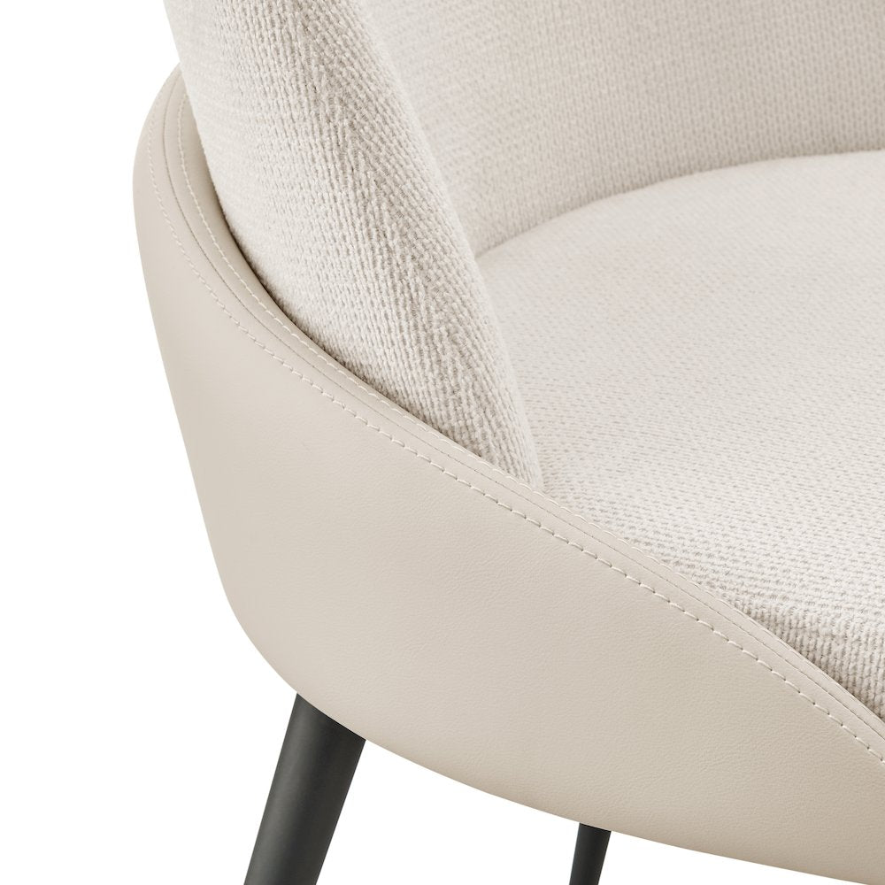 Elodie Linen/Faux Leather Dining Side Chair, (Set of 2)