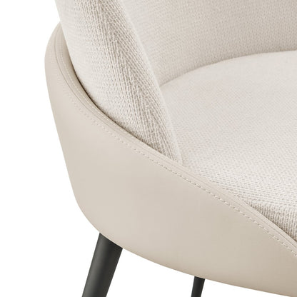 Elodie Linen/Faux Leather Dining Side Chair, (Set of 2)