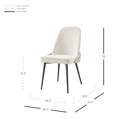 Elodie Linen/Faux Leather Dining Side Chair, (Set of 2)