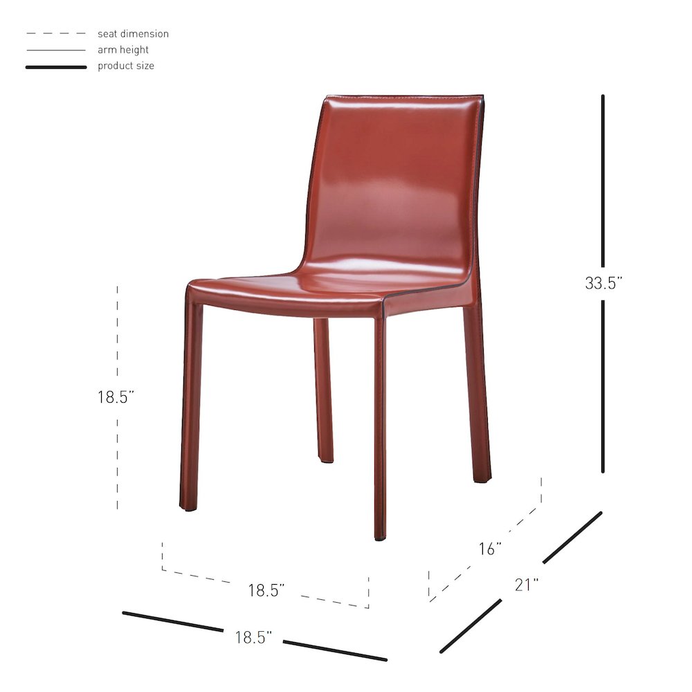 Gervin Recycled Leather Chair, (Set of 2)