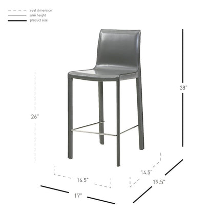 Gervin Recycled Leather Counter Stool, (Set of 2)