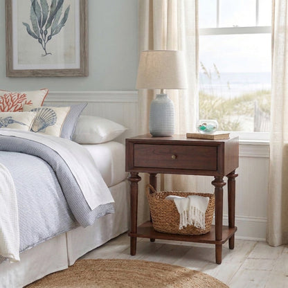 Romilda 1-Drawer Accent Table - Walnut