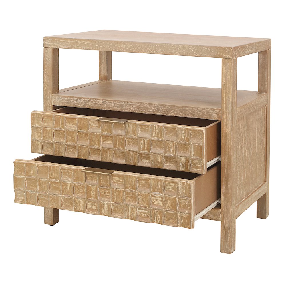 Terrena 2-Drawer Accent Table - Brushed Sand