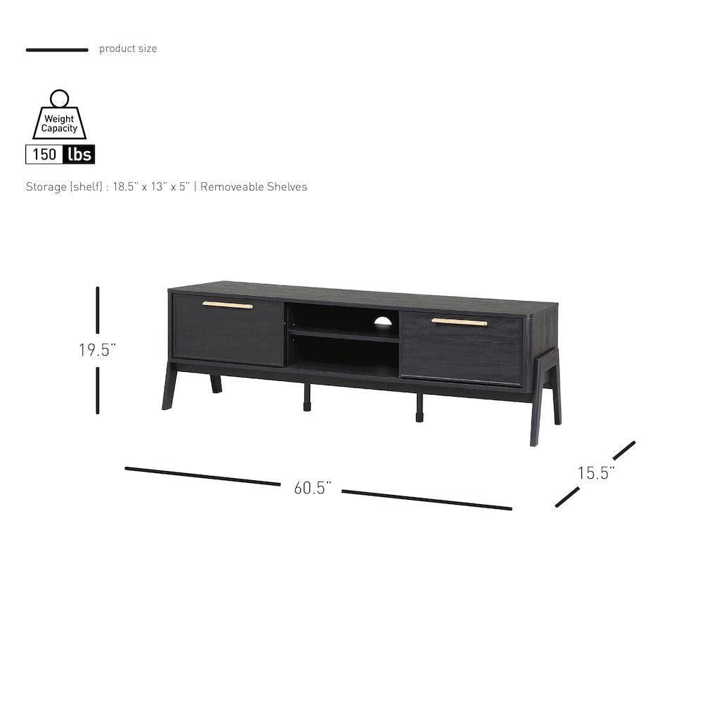 Heaton Low TV Stand - Black