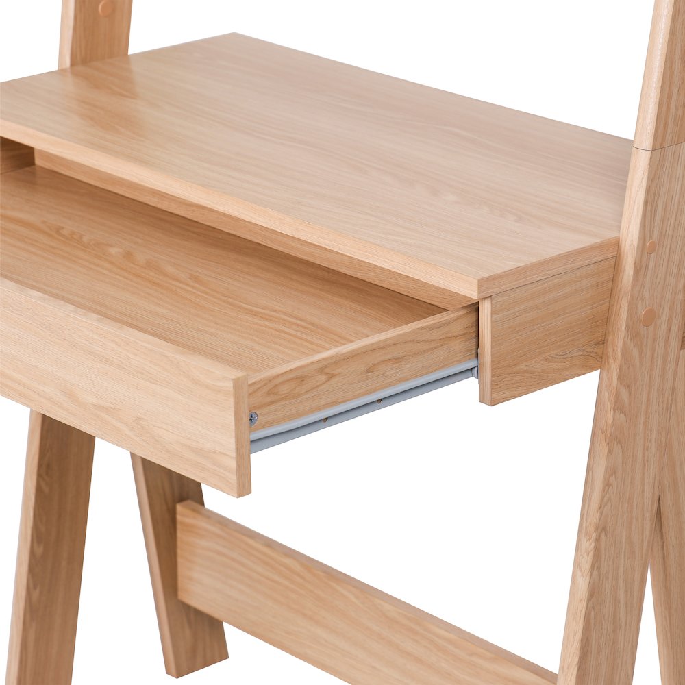 Reeve Stair Desk - 33"W x 15.5"D x 65"H - Euro Oak