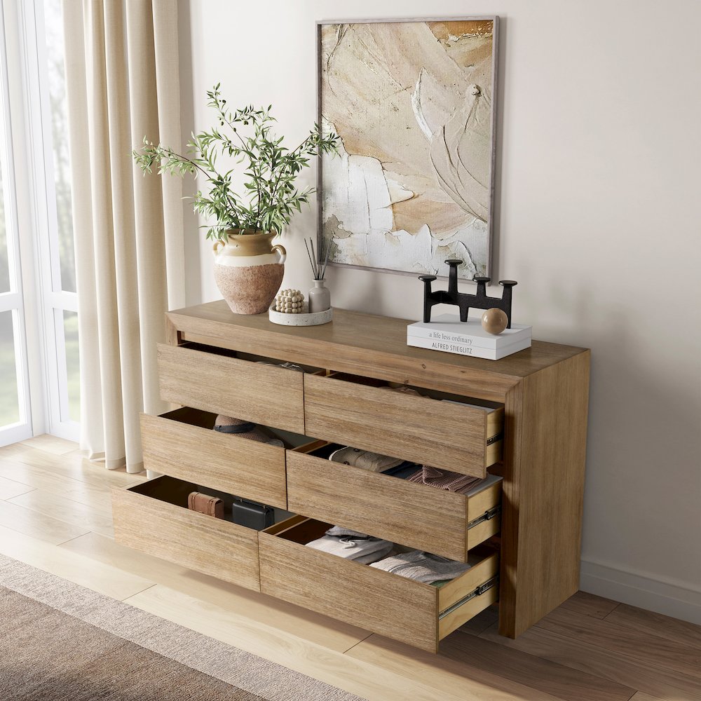 Zerano 6-Drawer Dresser - Brushed Smoke