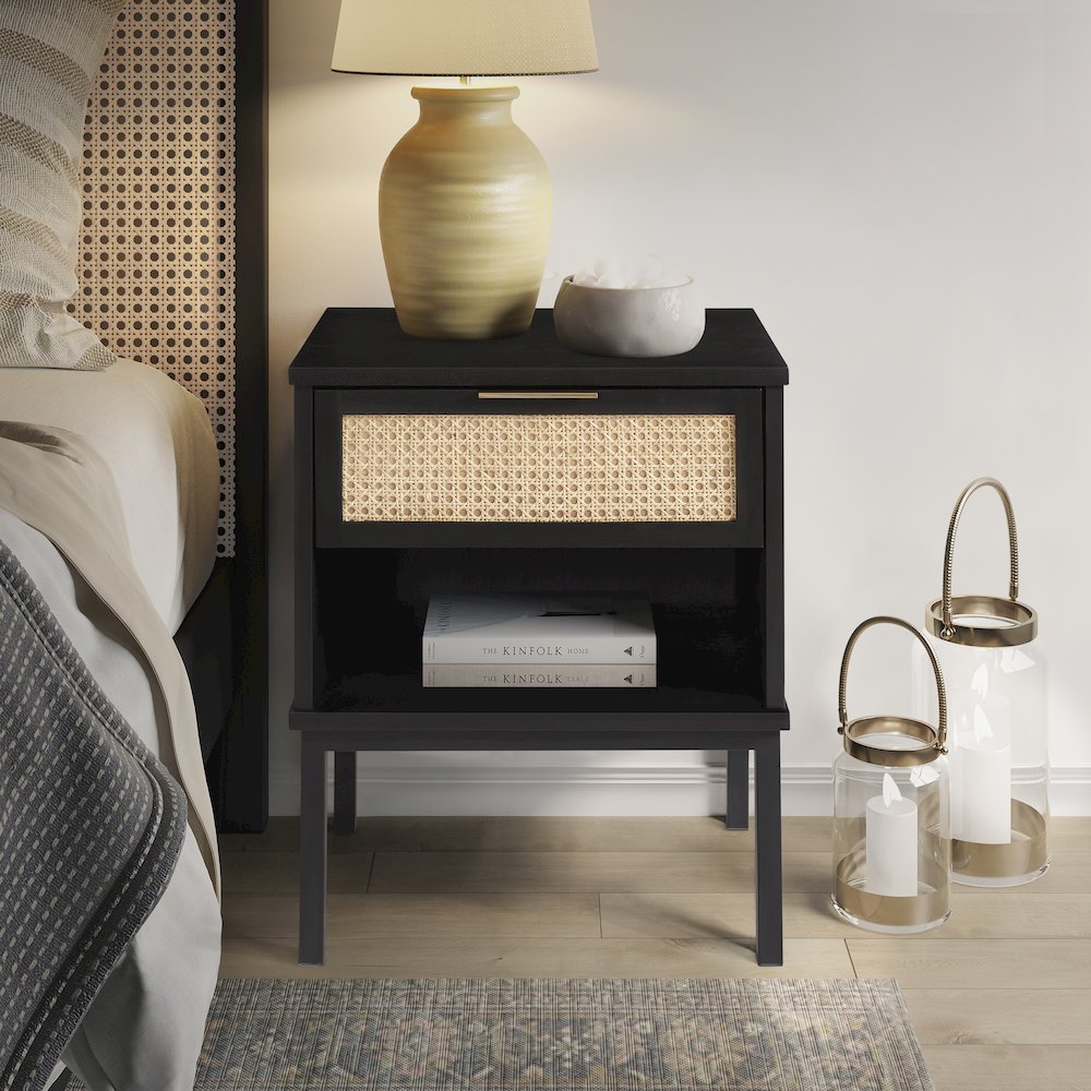 Caine Rattan Nightstand/Side Table
