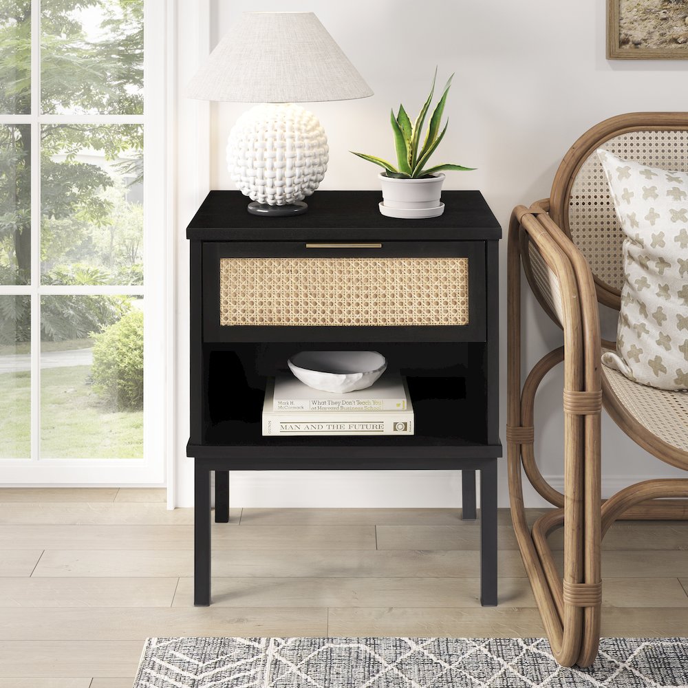 Caine Rattan Nightstand/Side Table