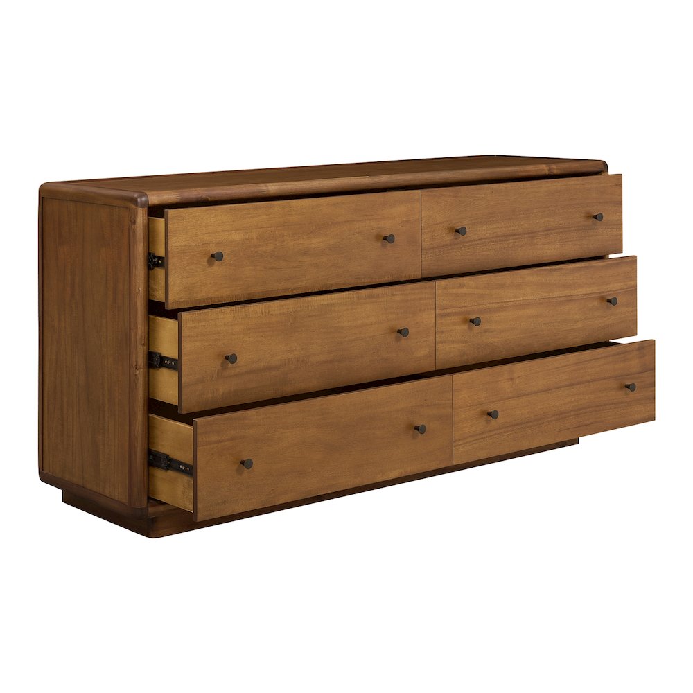 Rosette 6-Drawer Dresser - Hazelnut Brown