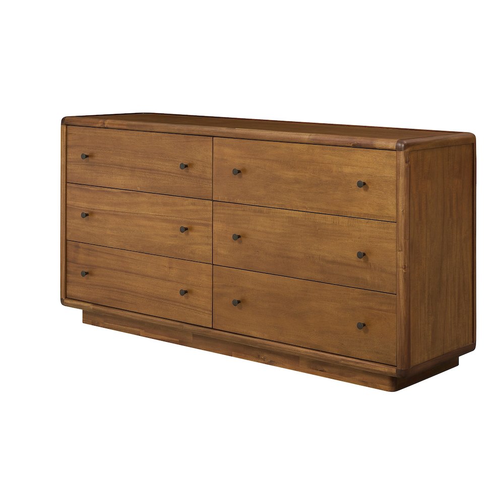 Rosette 6-Drawer Dresser - Hazelnut Brown