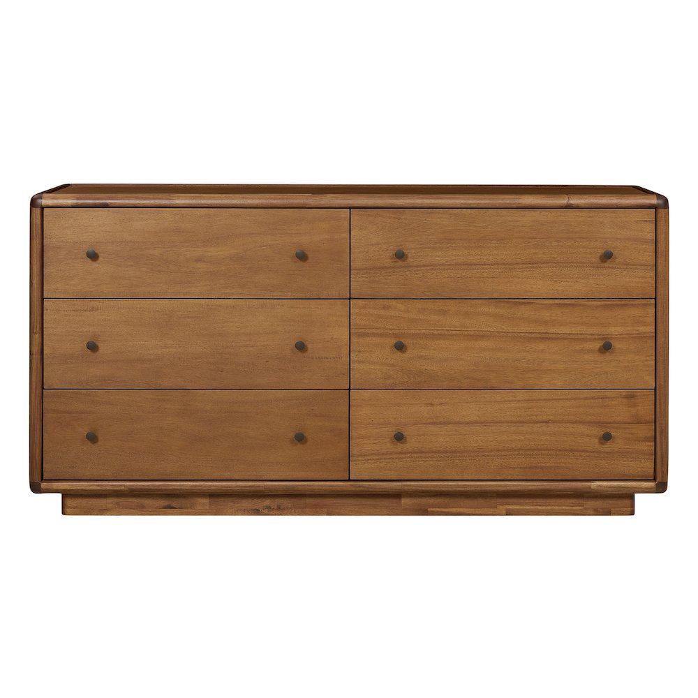 Rosette 6-Drawer Dresser - Hazelnut Brown