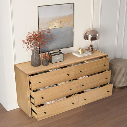 Rosette 6-Drawer Dresser - Light Natural