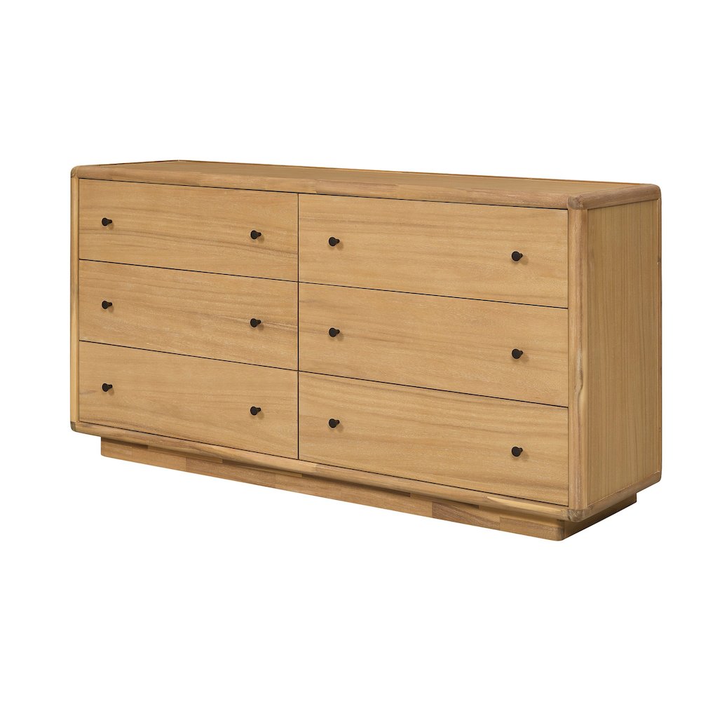 Rosette 6-Drawer Dresser - Light Natural