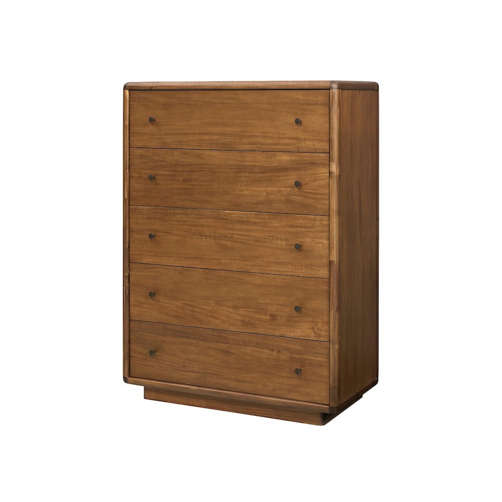 Rosette 5-Drawer Dresser - Hazelnut Brown