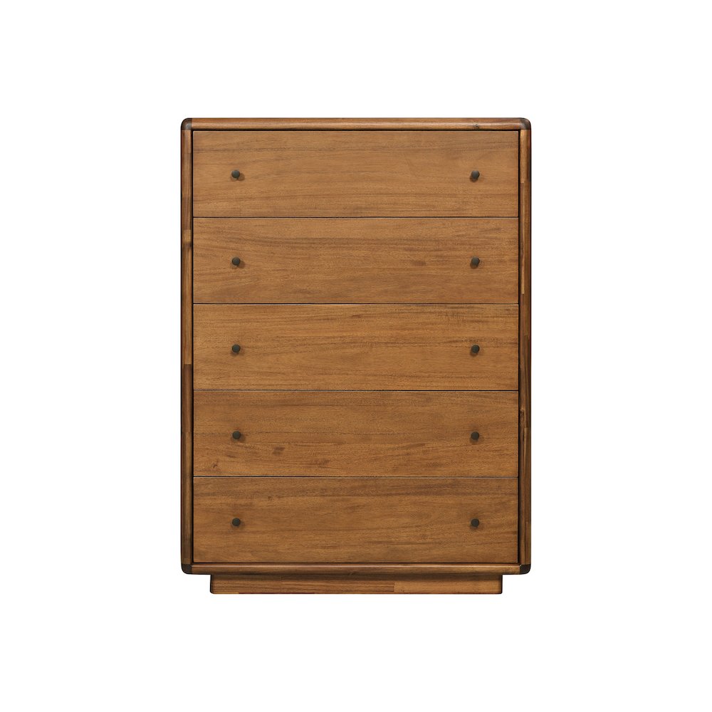 Rosette 5-Drawer Dresser - Hazelnut Brown