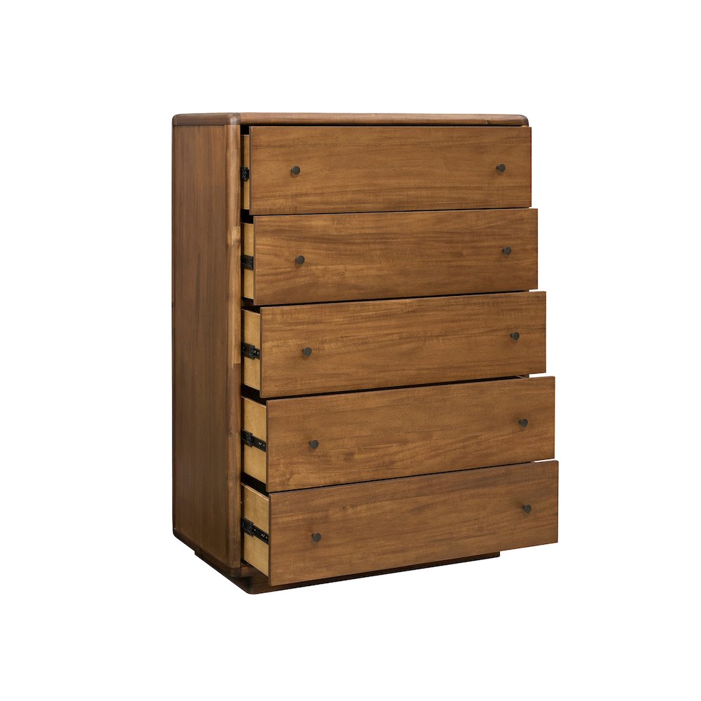 Rosette 5-Drawer Dresser - Hazelnut Brown