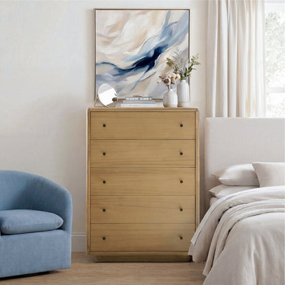 Rosette 5-Drawer Dresser - Light Natural