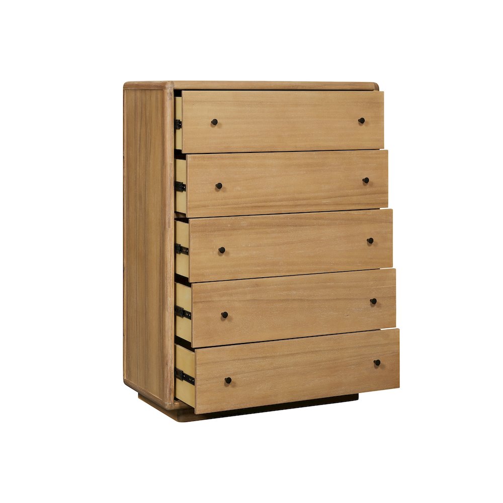 Rosette 5-Drawer Dresser - Light Natural