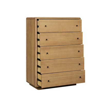 Rosette 5-Drawer Dresser - Light Natural