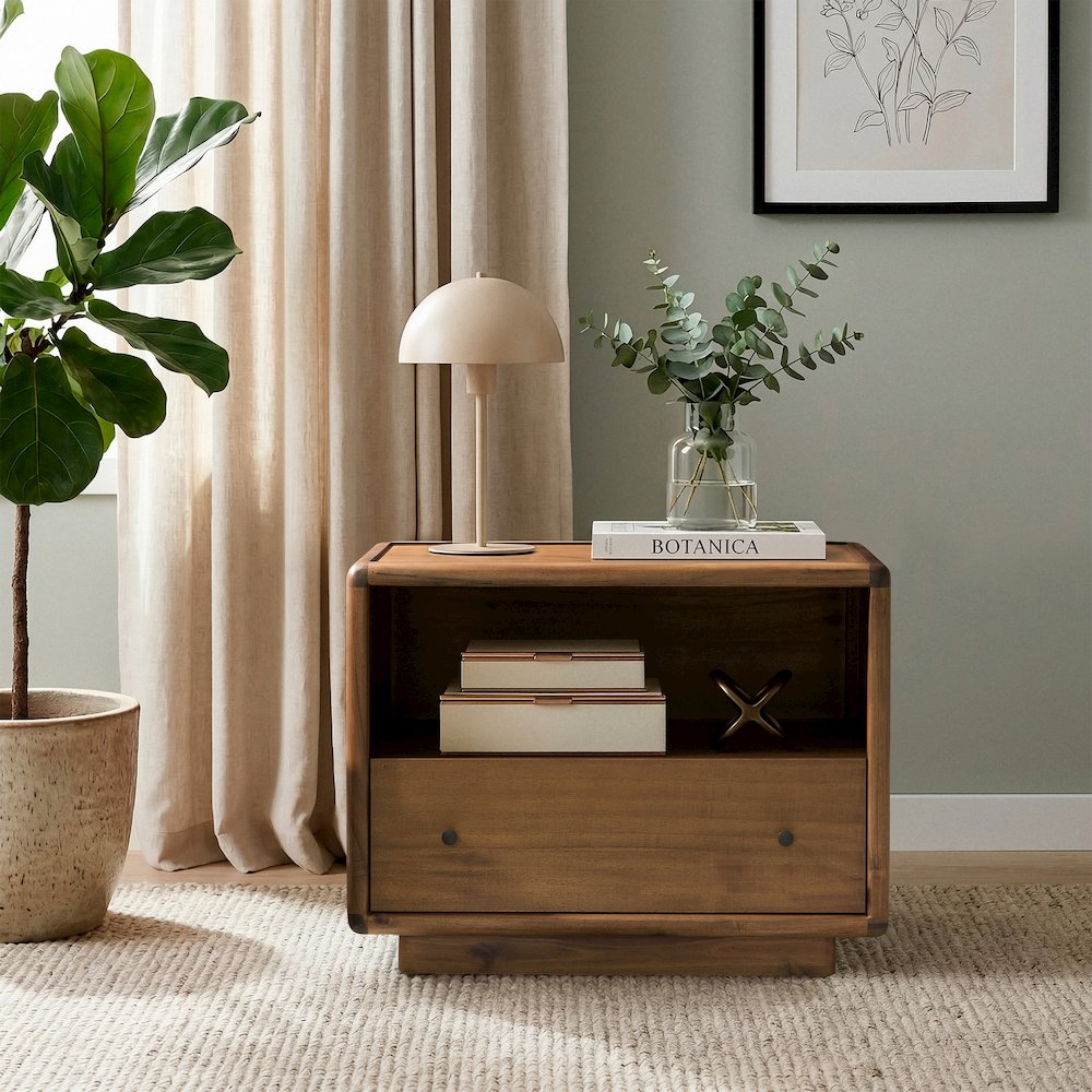 Rosette Accent Table - Hazelnut Brown - 32"W