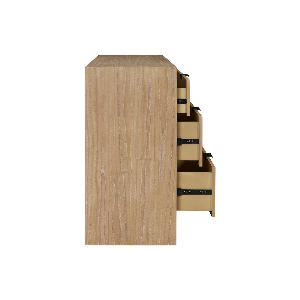 Kingston Herringbone 6-Drawer Dresser - Light Natural